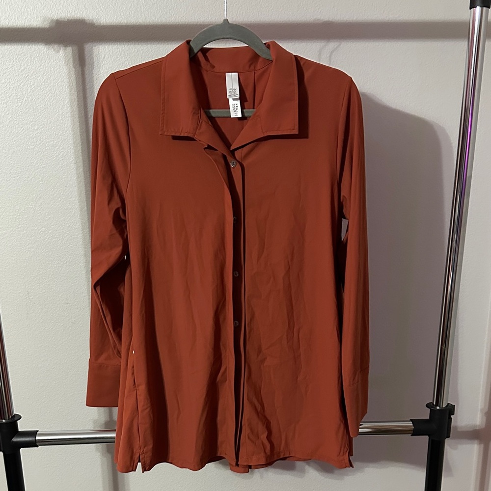 MarlaWynne Terracotta Button-Down Shirt